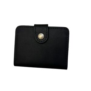 Portland leather black compact wallet